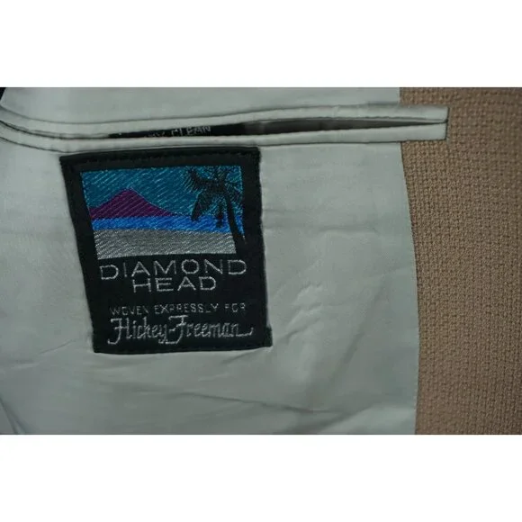 Hickey Freeman Boardroom Diamond Head Brown Hopsack Sport Coat VTG 42L NEW W TAG
